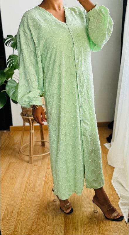 Robe chemise à motifs Niya vert